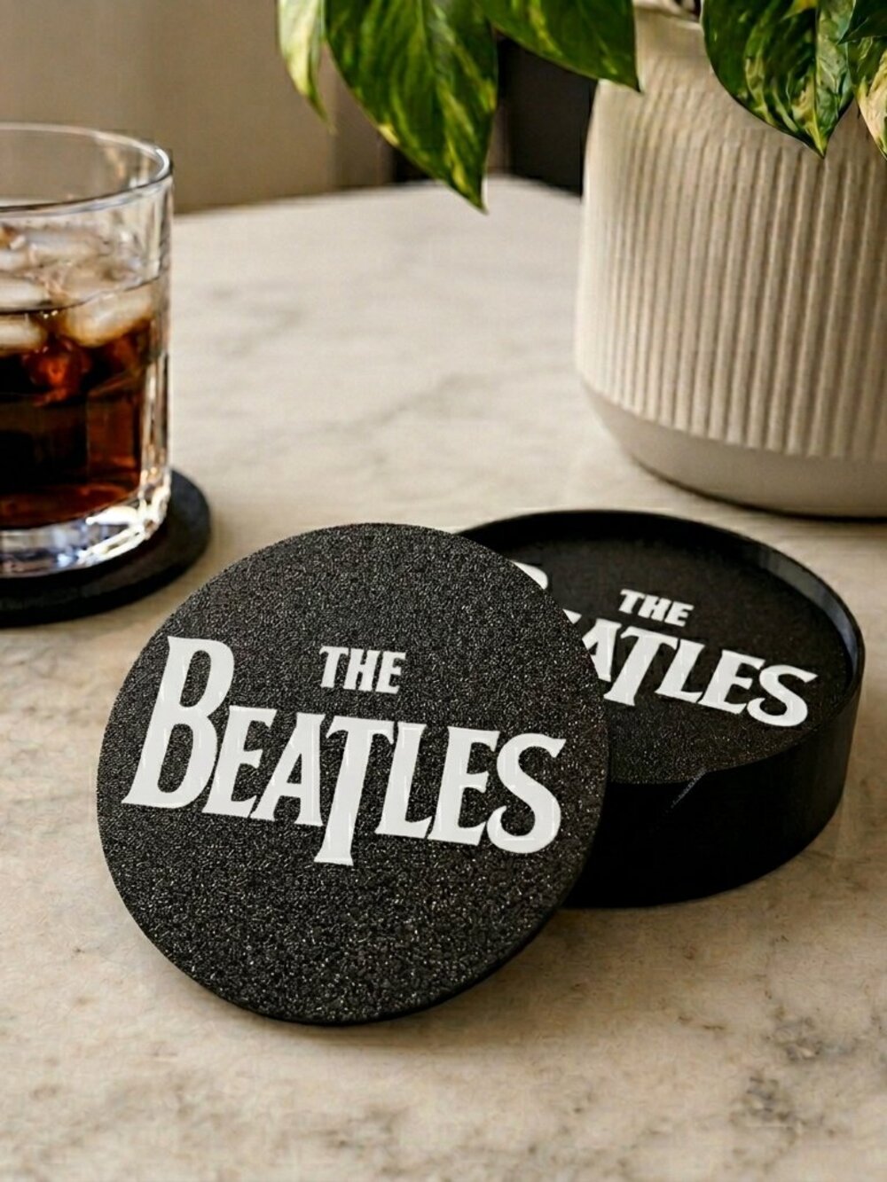 The Beatles 3D Printed Coasters Set – Pop Rock Drink Coasters